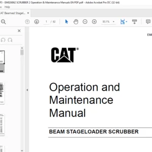 CAT beamed stageloader BEAM STAGELOADER SCRUBBER Operation and Maintenance Manual  - PDF DOWNLOAD