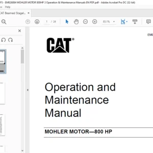 CAT beamed stageloader MOHLER MOTOR-800 HP Operation and Maintenance Manual - PDF DOWNLOAD