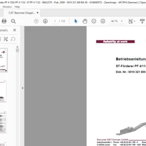 CAT beamed stageloader ST-Förderer PF 41132 Betriebsanleitung Manual - PDF DOWNLOAD (German)