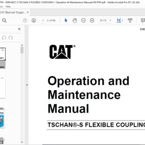 CAT beamed stageloader TSCHAN-S FLEXIBLE COUPLINGS Operation and Maintenance Manual - PDF DOWNLOAD