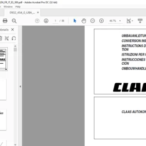 CLAAS AUTOKONTUR Conversion Instructions Manual - PDF DOWNLOAD