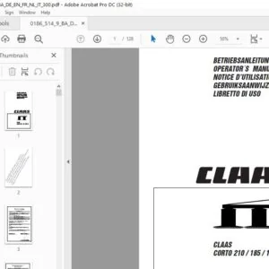 CLAAS CORTO 210 185 165 R Operator's Manual - PDF DOWNLOAD