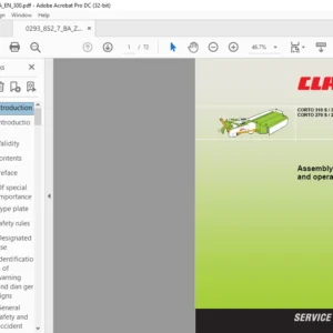 CLAAS CORTO 310 S 310 N Typ 653 CORTO 270 S 270 NC 270 N Typ 649 Assembly instructions & operator’s manual