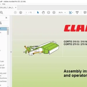 CLAAS CORTO 310 S 310 N Typ 653 CORTO 270 S 270 NC 270 N Typ 649 Operator's Manual - PDF DOWNLOAD