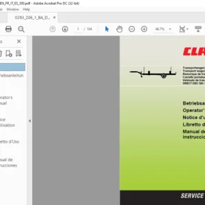 CLAAS DIRECT DISC 520 520 Contour Transport wagon Operator's Manual DE_EN_FR_IT_ES
