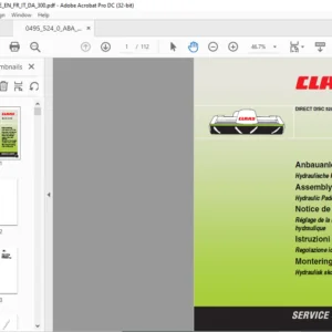 CLAAS DIRECT DISC 520 CONTOUR Assembly instructions Manual - PDF DOWNLOAD