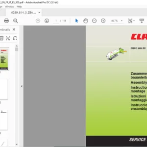 CLAAS DISCO 2650 RC Assembly Manual - PDF DOWNLOAD