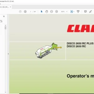 CLAAS DISCO 2650 RC PLUS DISCO 2650 RC Operator's Manual - PDF DOWNLOAD