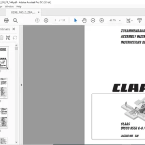 CLAAS DISCO 8550 C-8 8500 C-8 JAGUAR 900 - 820 Assembly Instructions Manual DE_EN_FR - PDF DOWNLOAD