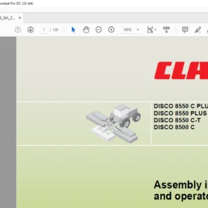 CLAAS DISCO 8550 C PLUS 8550 C DISCO 8550 PLUS 8550 DISCO 8550 C-T DISCO 8500 C Operator's Manual