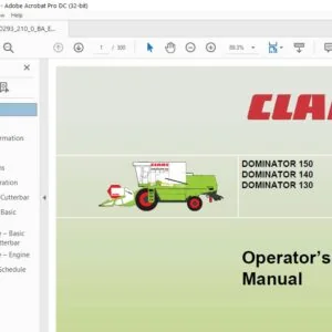CLAAS DOMINATOR 150 DOMINATOR 140 DOMINATOR 130 Operator's Manual - PDF DOWNLOAD