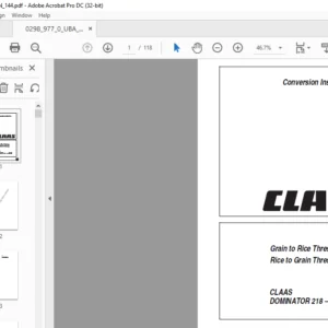 CLAAS DOMINATOR 218 – 202 MEGA Conversion Instructions Manual - PDF DOWNLOAD