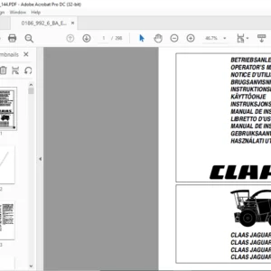 CLAAS JAGUAR 880 860 840 820 Operator's Manual - PDF DOWNLOAD
