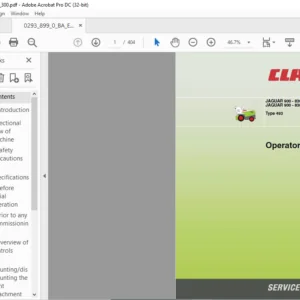 CLAAS JAGUAR 900 - 830 Profistar JAGUAR 900 - 830 Speedstar Type 493 Operator's Manual - PDF DOWNLOAD