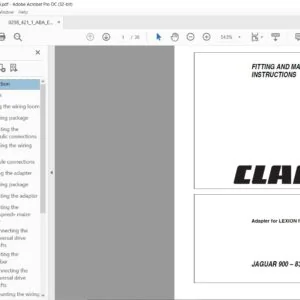 CLAAS JAGUAR 900 – 830 Fitting & Maintenance Instructions Manual - PDF DOWNLOAD
