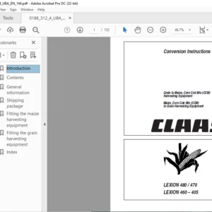 CLAAS LEXION 480 470 LEXION 460 – 405 Conversion instructions Manual - PDF DOWNLOAD