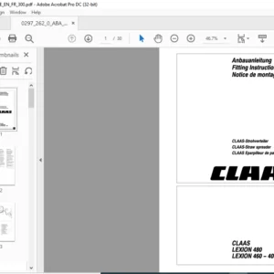 CLAAS LEXION 480 LEXION 460-405 Fitting Instructions Manual DE_EN_FR - PDF DOWNLOAD