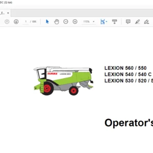 CLAAS LEXION 560 550 LEXION 540 540 C LEXION 530 520 510 Operator's Manual - PDF DOWNLOAD