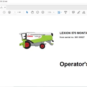 CLAAS LEXION 570 MONTANA Operator's Manual - PDF DOWNLOAD