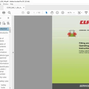 CLAAS LEXION 580 - 510 Fitting & Operating Instructions Manual - PDF DOWNLOAD