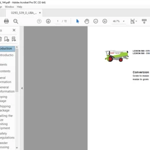 CLAAS LEXION 580 570 LEXION 560-510 Conversion instructions Manual - PDF DOWNLOAD