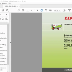 CLAAS LEXION 600 - 510 Additional Working Lights Fitting Instructions Manual DE_EN_FR