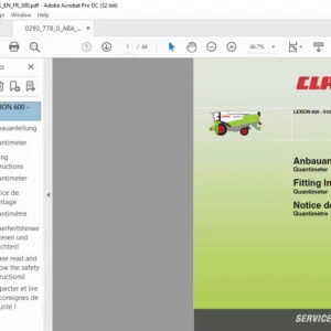 CLAAS LEXION 600 - 510 Quantimeter Fitting instructions Manual DE_EN_FR