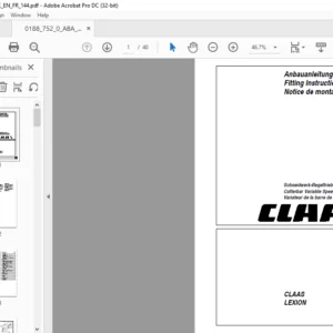 CLAAS LEXION Cutterbar Variable Speed Drive Fitting Instructions Manual - PDF DOWNLOAD
