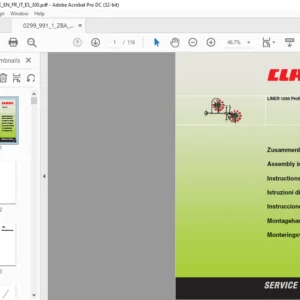 CLAAS LINER 1250 Profil Assembly instructions Manual - PDF DOWNLOAD