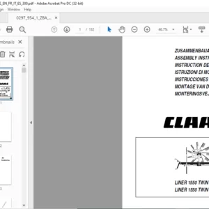 CLAAS LINER 1550 TWIN LINER 1550 TWIN PROFIL Assembly Instructions Manual  (DE-EN-IT-FR-NL)