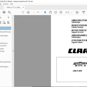 CLAAS LINER 3000 MODIFICATION INSTRUCTIONS Manual - PDF DOWNLOAD