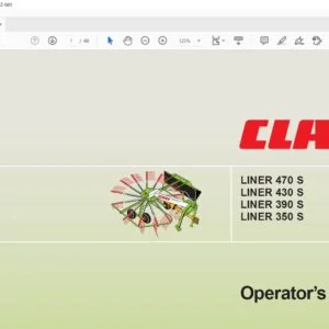 CLAAS LINER 470 S LINER 430 S LINER 390 S LINER 350 S Operator's Manual