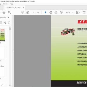 CLAAS LINER 780 PROFIL LINER 680 PROFIL Assembly Instructions Manual DE_EN_FR_IT_ES