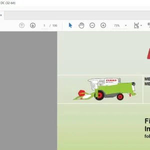 CLAAS MEDION 340 330 320 310 MEGA 360 350 folding cutterbar 4.50 m Fitting & Operating Instructions Manual