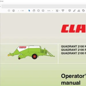 CLAAS QUADRANT 2100 N 2100 ROTO FEED 2100 ROTO CUT Operator's Manual