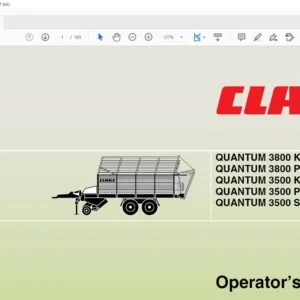 CLAAS QUANTUM 3800 K 3800 P 3500 K 3500 P 3500 S Operator's Manual - PDF DOWNLOAD