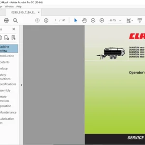 CLAAS QUANTUM 6800 S 5500 S-18 5500 S-16 5500 S 4500 S Operator's Manual