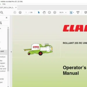 CLAAS ROLLANT 255 RC UNIWRAP Operator's Manual - PDF DOWNLOAD