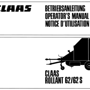 CLAAS ROLLANT 62 62S Operator's Manual - PDF DOWNLOAD
