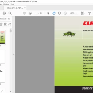 CLAAS RU 450 RU 450 Xtra Wear part set Fitting Instructions Manual - PDF DOWNLOAD