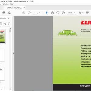CLAAS RU 600 Contour Typ 661 RU 600 Contour Typ 903 Fitting Instructions Manual
