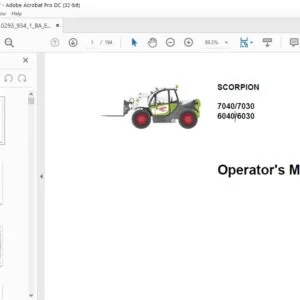 CLAAS SCORPION 7040 7030 6040 6030 Operator's Manual - PDF DOWNLOAD