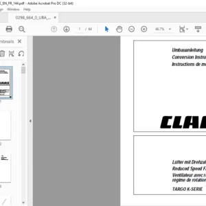 CLAAS TARGO K-SERIE Conversion Instructions Manual - PDF DOWNLOAD