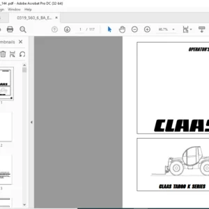 CLAAS TARGO K SERIES operator's Manual - PDF DOWNLOAD