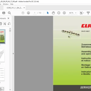 CLAAS VOLTO 1050 T Assembly Instructions & Operator's Manual_(DE-EN-IT-FR-NL) - PDF DOWNLOAD