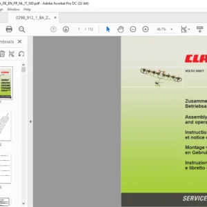 CLAAS VOLTO 1050 T Assembly instructions & operator's Manual - PDF DOWNLOAD