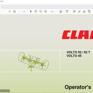 CLAAS VOLTO 52 52 T VOLTO 45 Operator's Manual - PDF DOWNLOAD
