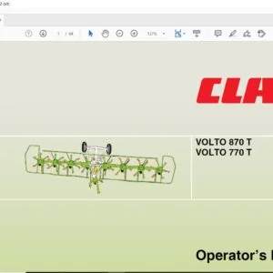 CLAAS VOLTO 870 T VOLTO 770 T Operator's Manual - PDF DOWNLOAD