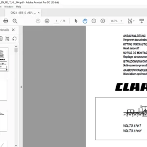 CLAAS VOLTO 870 T VOLTO 870 H Head lance lift Fitting Instructions Manual - PDF DOWNLOAD