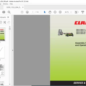 CLASS DISCO 3000 TC 3000 TC PLUS 3000 TC FG 3000 TC FG PLUS 3000 TRC 3000 TRC PLUS 3000 AS 3000 AS PLUS Operator's Manual